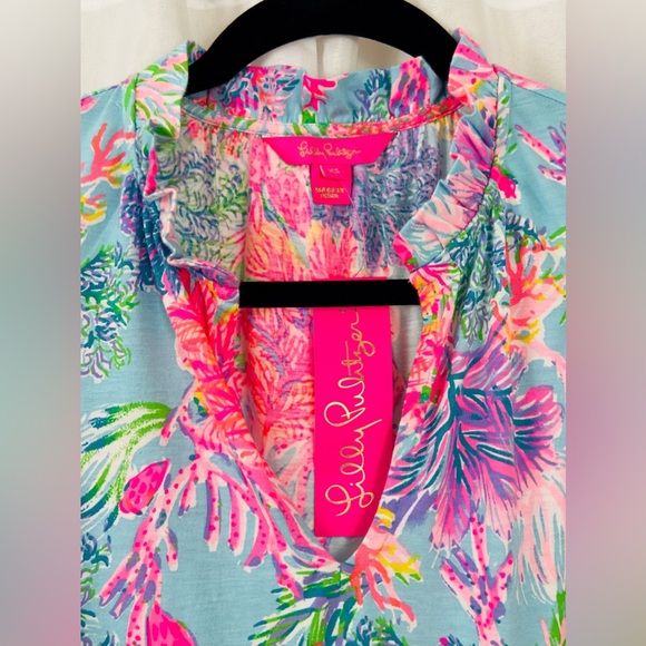 Lilly Pulitzer Malone Sleeveless Swing Fit Dress Celestial Blue & Pink C… - Picture 5 of 10